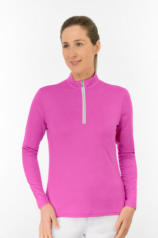 Tranquillity2 Ladies Mid Layer Zip Golf Top - Azalea Pink
