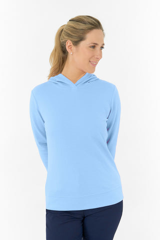 Priya Lightweight Summer Golf Hoodie - Pale Blue