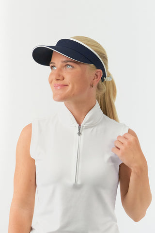 Pure Golf Arielle Telephone wire visor with Ball Marker - Navy