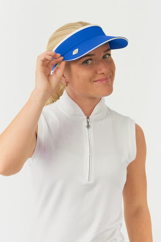 Pure Golf Arielle Telephone wire ladies golf visor with Ball Marker - Royal Blue