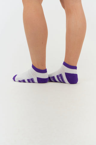 Pure Ladies 2 Pair Pack Of Trainer Golf Socks- Purple