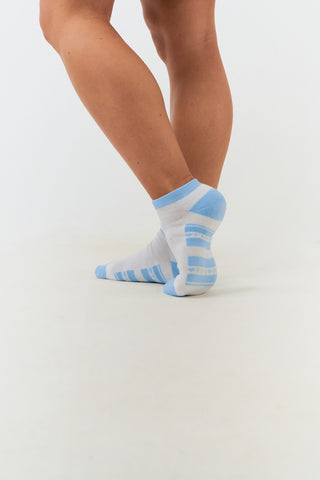 Pure Ladies 2 Pair Pack Of Trainer Golf Socks- Pale Blue