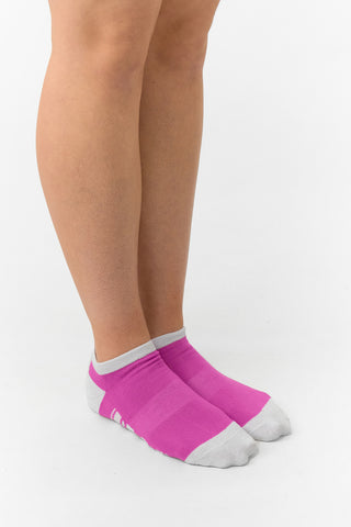 Ladies 2 Pair Pack Of Trainer Golf Socks- Azalea Pink