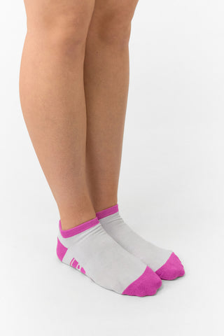 Ladies 2 Pair Pack Of Trainer Golf Socks- Azalea Pink