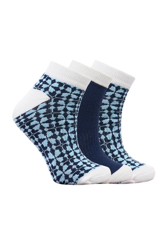 Surprizeshop Ladies Patterned Golf Trainer Socks - Navy Viola