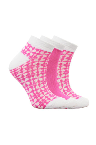 Surprizeshop Ladies Patterned Golf Trainer Socks - Pink Viola