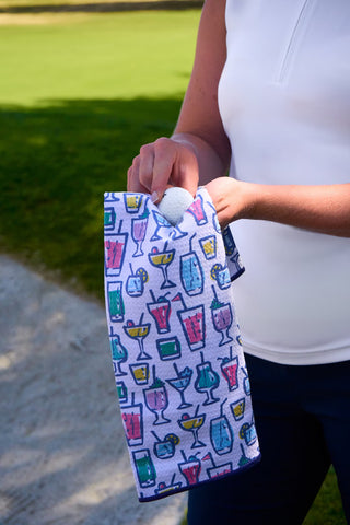 Microfibre Tri-fold Ladies Golf Towel - Over Eighteen Boozy