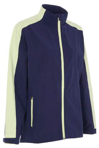ProQuip Ladies Waterproof Golf Jacket - Paige Rain Jacket - Navy & Shadow Lime