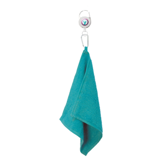 Lady Golfer Retractable Towel - aqua