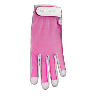 Surprizeshop Cabretta Leather Tan Through Ladies Golf Glove - Pink