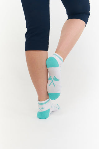 3 Pair Pack Ladies Golf Socks - Aqua