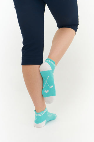 3 Pair Pack Ladies Golf Socks - Aqua