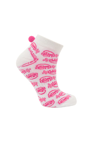 Surprizeshop 3 Pair Pack Of Ladies Pom Pom Golf Socks - Multi Coloured