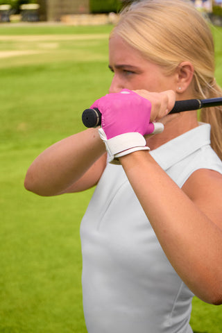 Cabretta Leather Tan Through Ladies Golf Glove - Pink