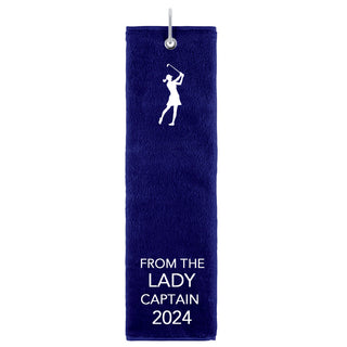 Navy Tri Fold Golf Towel
Embroidered From the Lady Captain 2024
100% Cotton
Carabiner to attach to your golf bag
Attractive embroidered design&nbsp;
54cm (h) x 45cm (w) Folded (w)