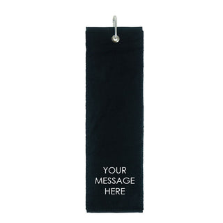 Blank Tri Fold Ladies Golf Towel - Black