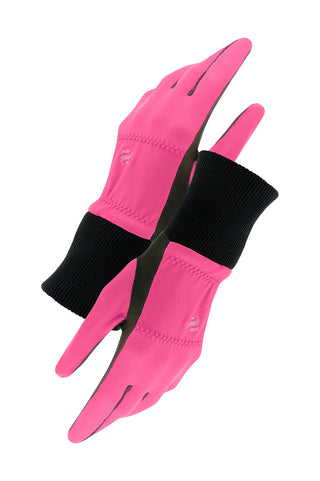 Fleece Lined Polar Stretch Winter Golf Gloves - Hot Pink