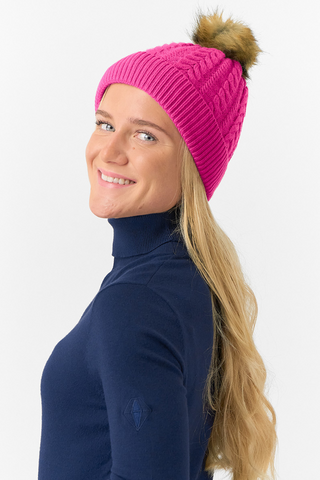 Surprizeshop Waterproof Bobble Ladies Golf Hat - Pink