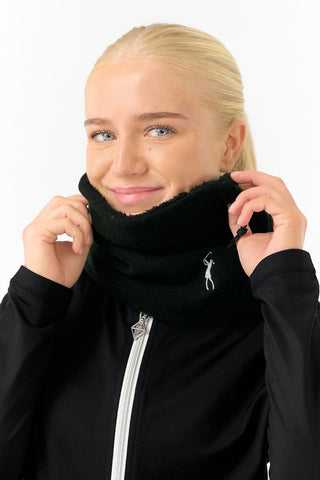 Surprizeshop Soft Fleece Lined Women's Golf Snood with Embroidered Lady Golfer-Black