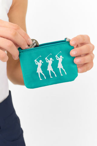 Coin & Card Golf Purse- Aqua