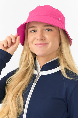 Ladies Golf Waterproof Bucket Rain Hat- Pink