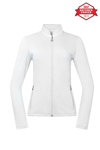 Pure Golf Ladies Mist Full Zipped Mid Layer - White