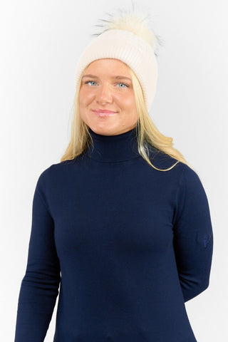 Surprizeshop Waterproof Bobble Ladies Golf Hat - Winter White