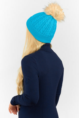 Surprizeshop Ladies Waterproof Bobble Ladies Golf Hat - Aqua