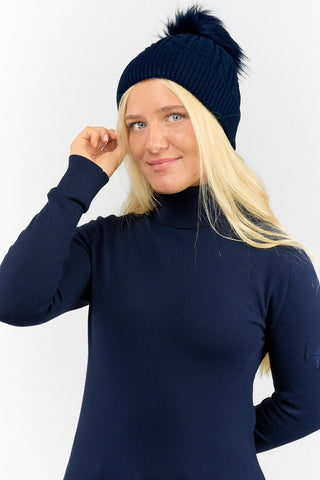 Surprizeshop Ladies Waterproof Bobble Ladies Golf Hat - Navy