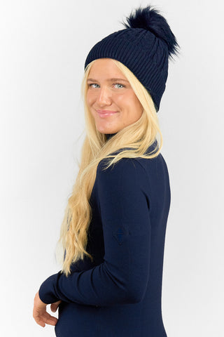 Surprizeshop Ladies Waterproof Bobble Ladies Golf Hat - Navy