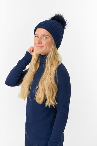 Surprizeshop Waterproof Bobble Ladies Golf Hat - Navy