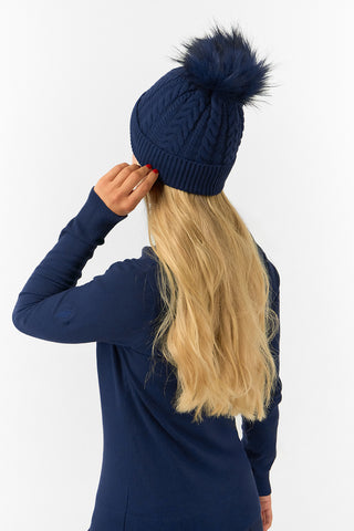 Surprizeshop Waterproof Bobble Ladies Golf Hat - Navy