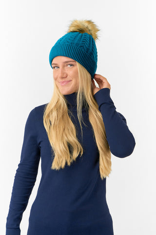 Surprizeshop Waterproof Bobble Ladies Golf Hat - Teal