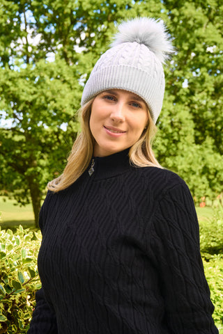 Surprizeshop Ladies Waterproof Bobble Ladies Golf Hat - Grey