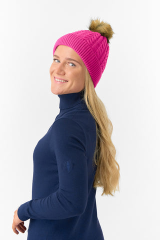 Surprizeshop Waterproof Bobble Ladies Golf Hat - Pink