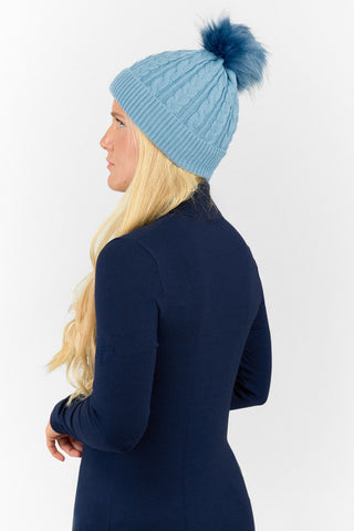 Surprizeshop Ladies Waterproof Bobble Ladies Golf Hat - Pastel Blue