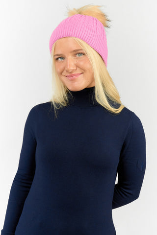 Surprizeshop Ladies Waterproof Bobble Ladies Golf Hat - Soft Pink