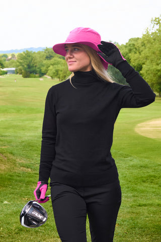 Ladies Golf Waterproof Rain Hat- Pink