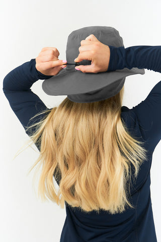 Ladies Golf Waterproof Fleece Lined Rain Hat - Grey