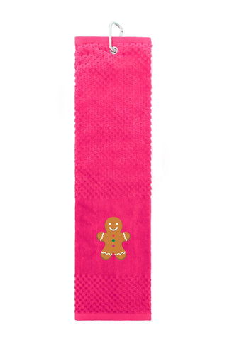 Gingerbread Man Golf Towel - Pink