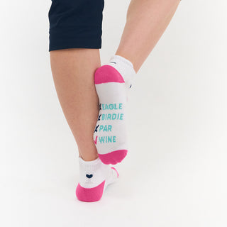 Pair Of Wine Slogan Ladies Golf Socks