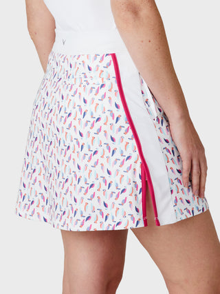 Callaway Golf Ladies Birdie and Eagle Print Golf Skort - Brilliant White - 43CM