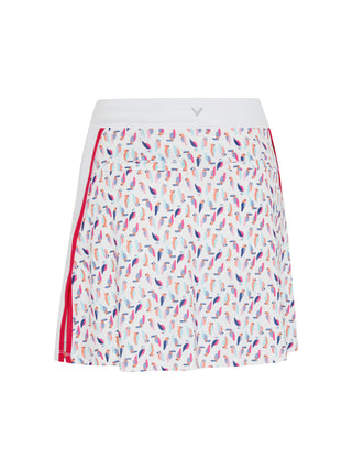 Callaway Golf Ladies Birdie and Eagle Print Golf Skort - Brilliant White - 43CM