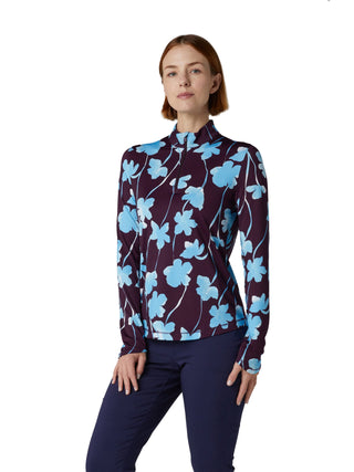 Callaway Golf Ladies Two-Tone Geo Sun Protection Top - Potent Purple