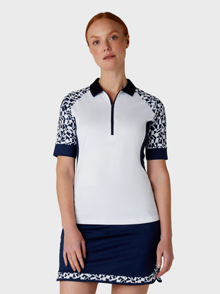 Callaway Golf Ladies 1/2 Sleeve Golf Polo - Brilliant White