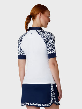 Callaway Golf Ladies 1/2 Sleeve Golf Polo - Brilliant White