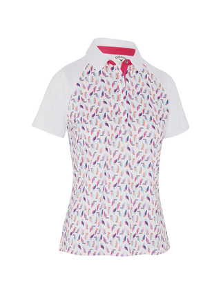 Callaway Golf Ladies Birdie and Eagle Print Golf Polo - Brilliant White