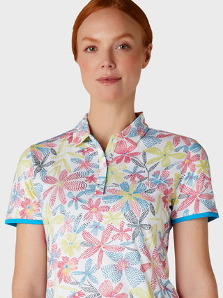 Callaway Golf Short Sleeve Womens Golf Polo Shirt - Chevron Floral