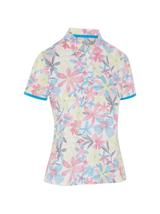 Callaway Golf Short Sleeve Womens Golf Polo Shirt - Chevron Floral