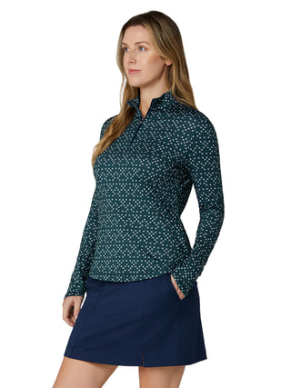 Callaway Framing Geo Long Sleeve Golf Top - Peacoat